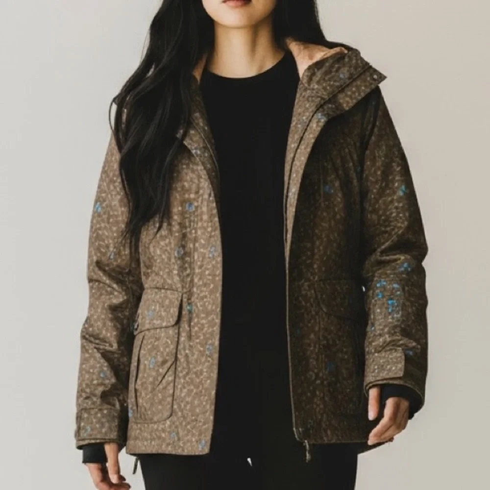 BONFIRE · GOLD SERIES BLUR OLIVE GREEN FLORAL SNOWBOARD JACKET - SMALL - Picture 2 of 5